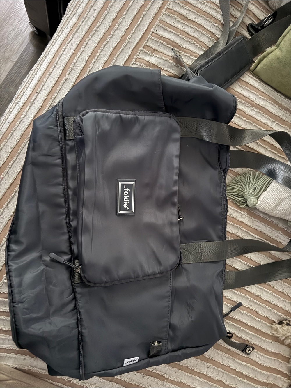 The Foldie Nylon Duffel Bag - Travel Carry on size / fits under seat- gray